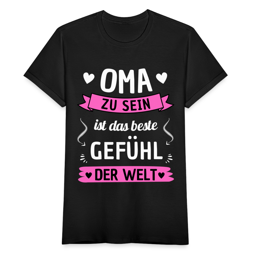 Frauen T-Shirt "Oma zu sein ist das beste Gefühl der Welt" - Schwarz
