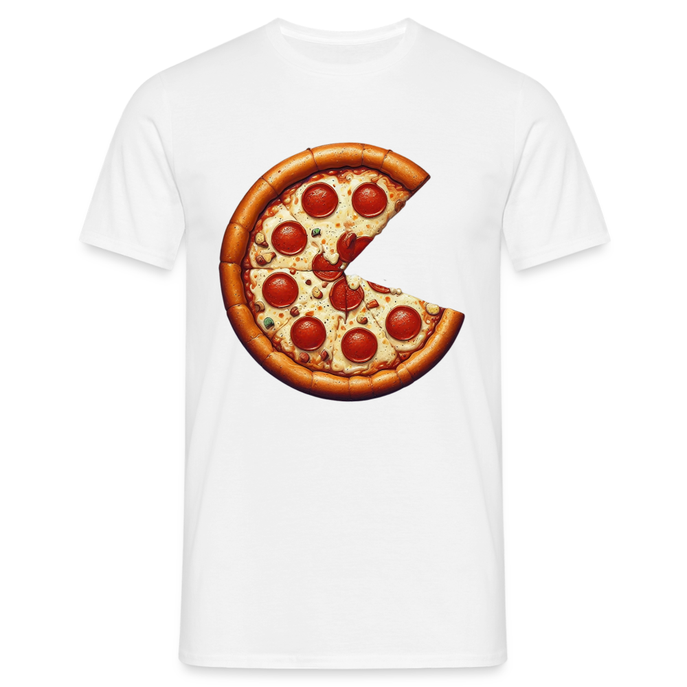 Männer T-Shirt "Pizza ohne Pizzastück" - weiß