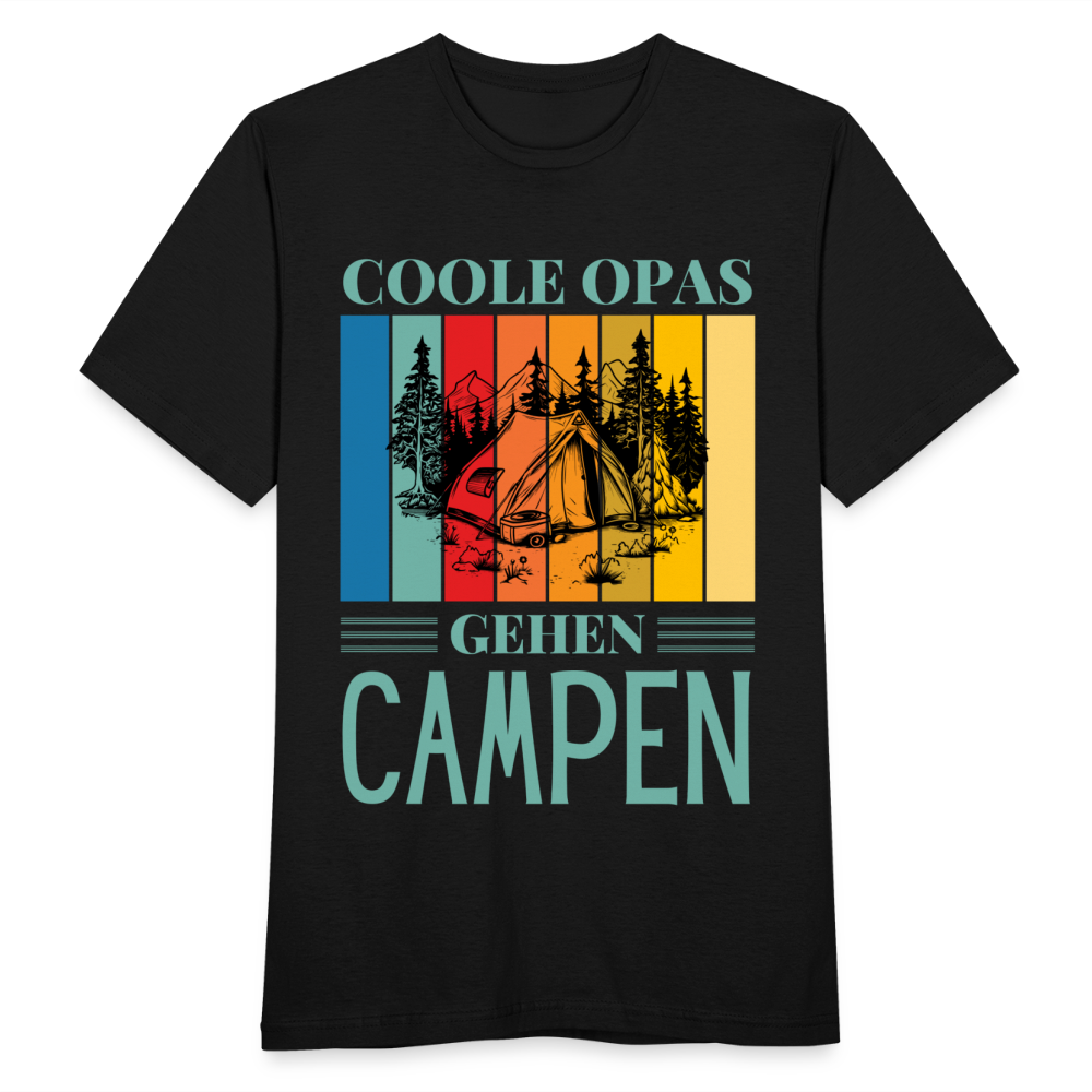 Männer T-Shirt "Coole Opas gehen Campen" - Schwarz
