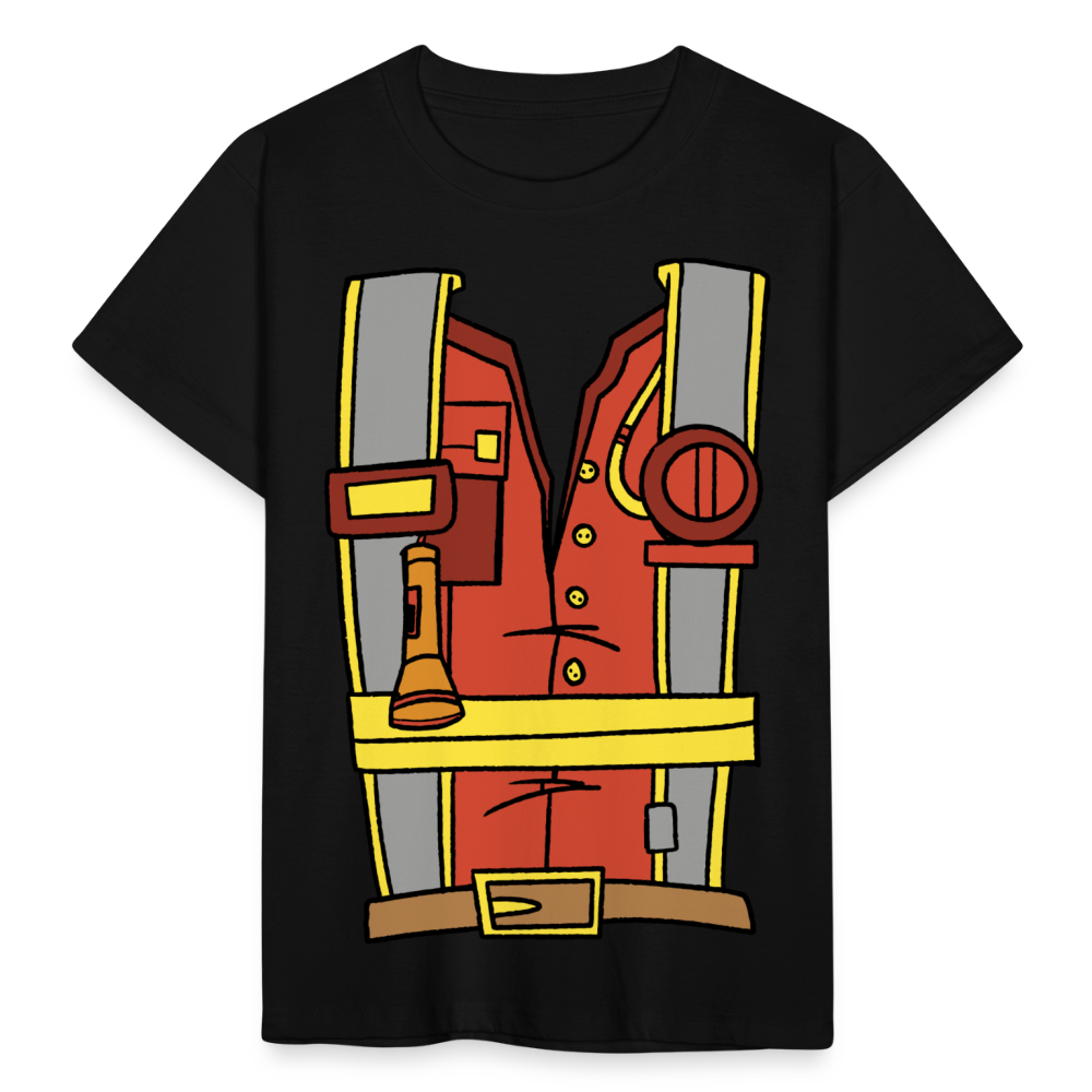 Kinder T-Shirt "Feuerwehr Zubehör" - Schwarz