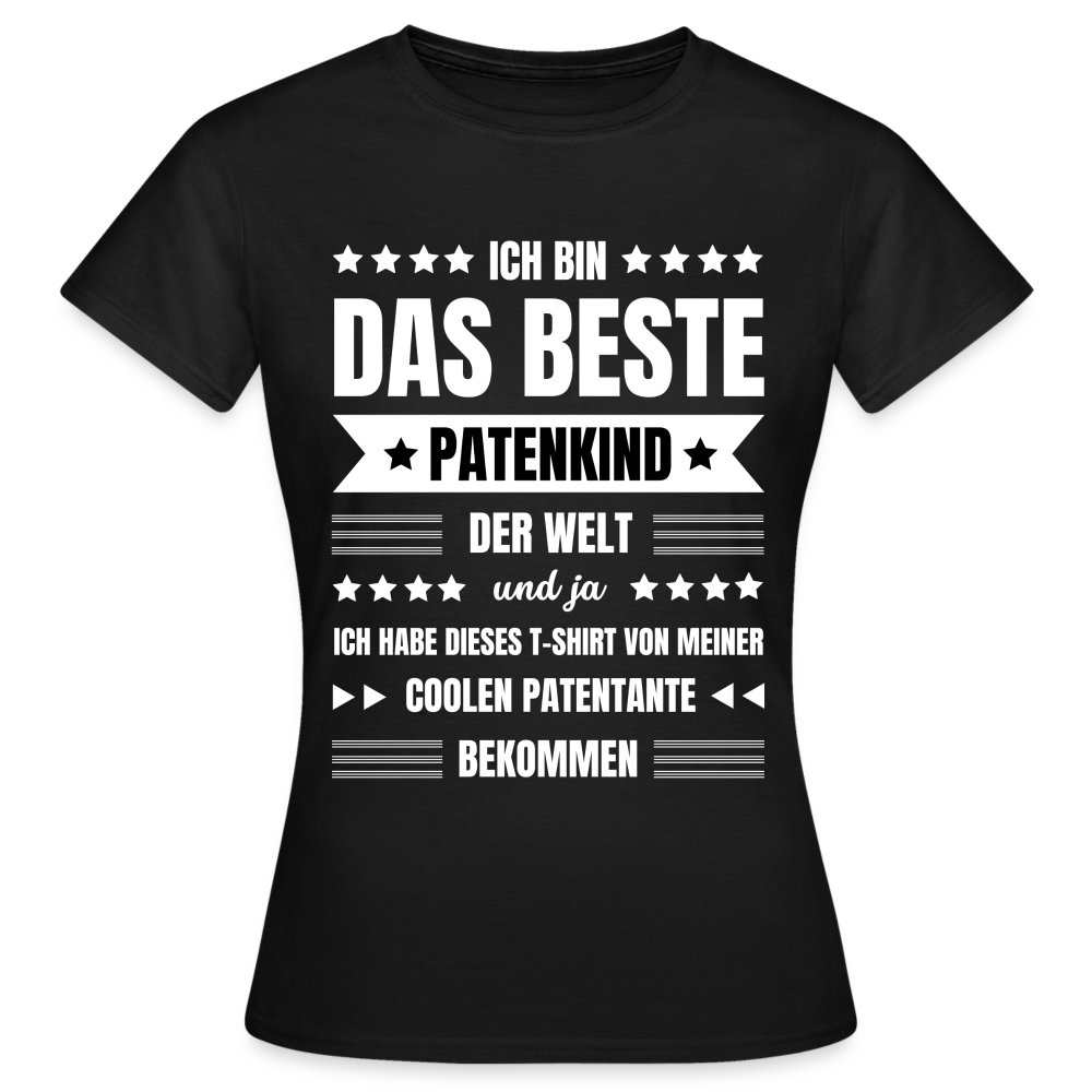 Frauen T-Shirt "Ich bin das beste Patenkind der Welt" (von Patentante) - Schwarz