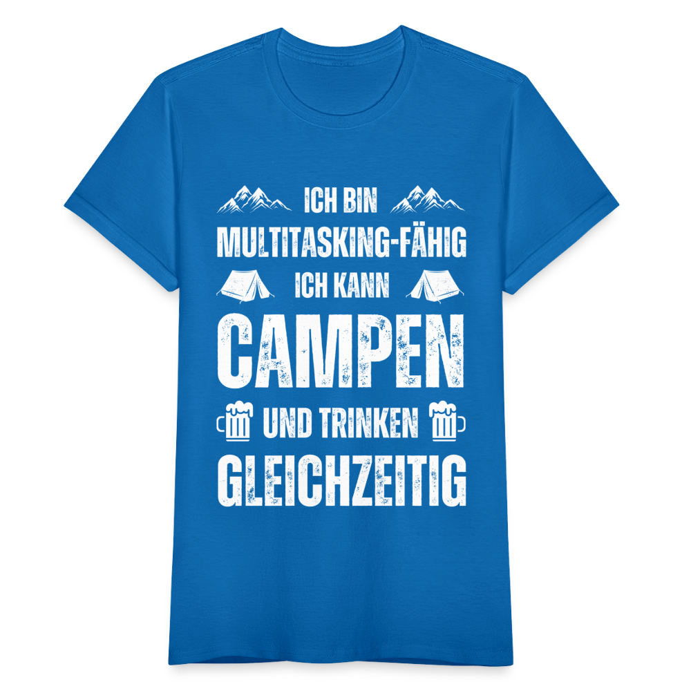 Frauen T-Shirt "Ich kann Campen und Trinken gleichzeitig" - Royalblau