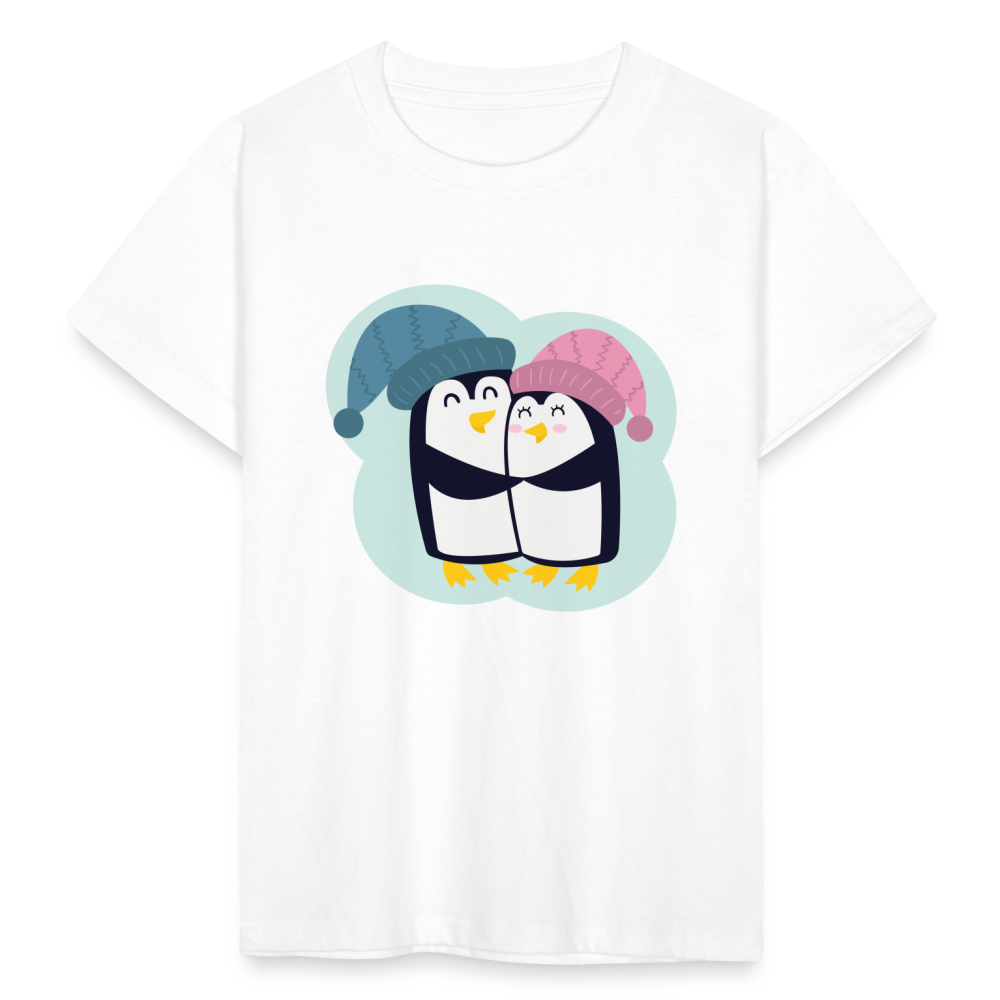 Kinder T-Shirt "Pinguin Paar" - weiß