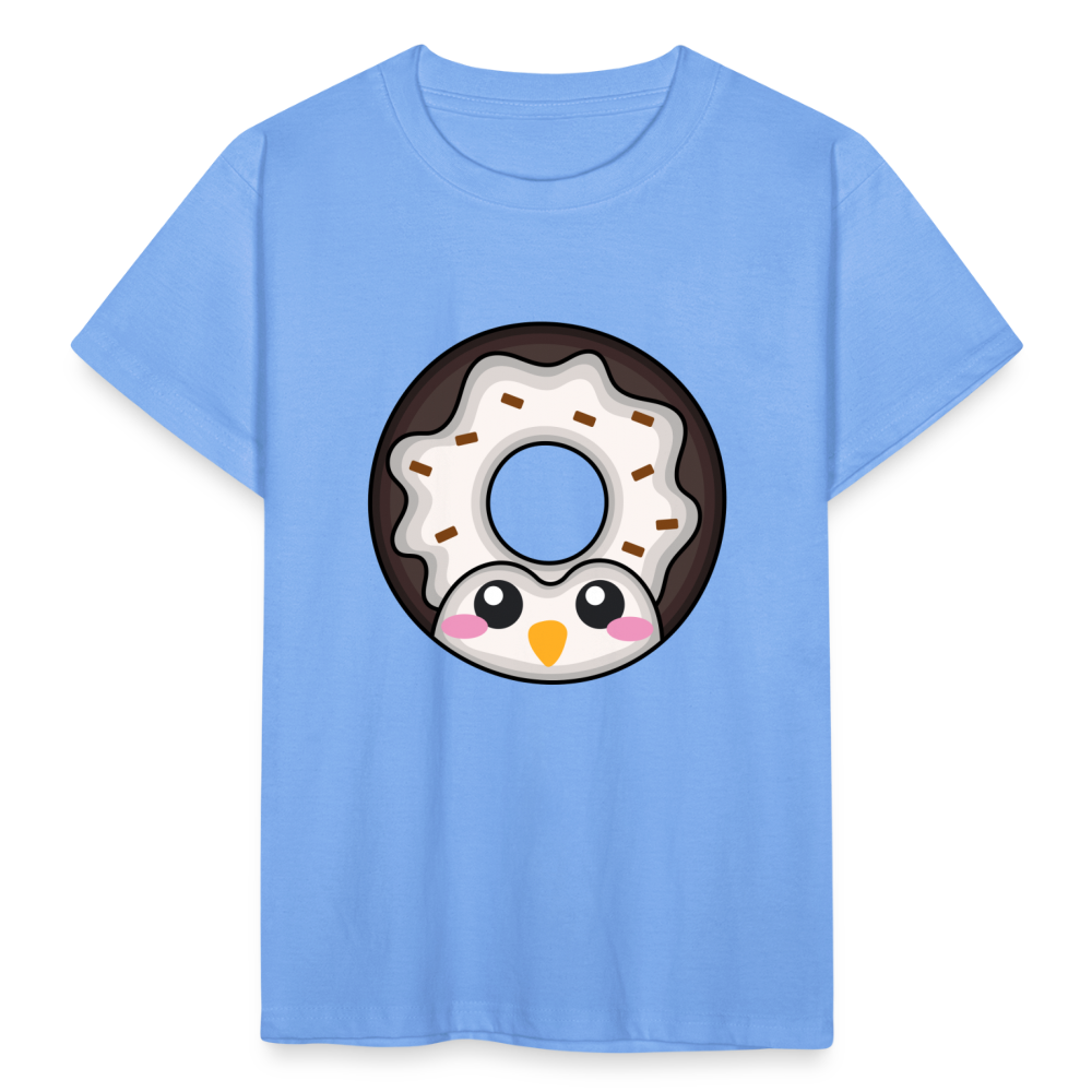 Kinder T-Shirt "Pinguin als Donut" - Himmelblau