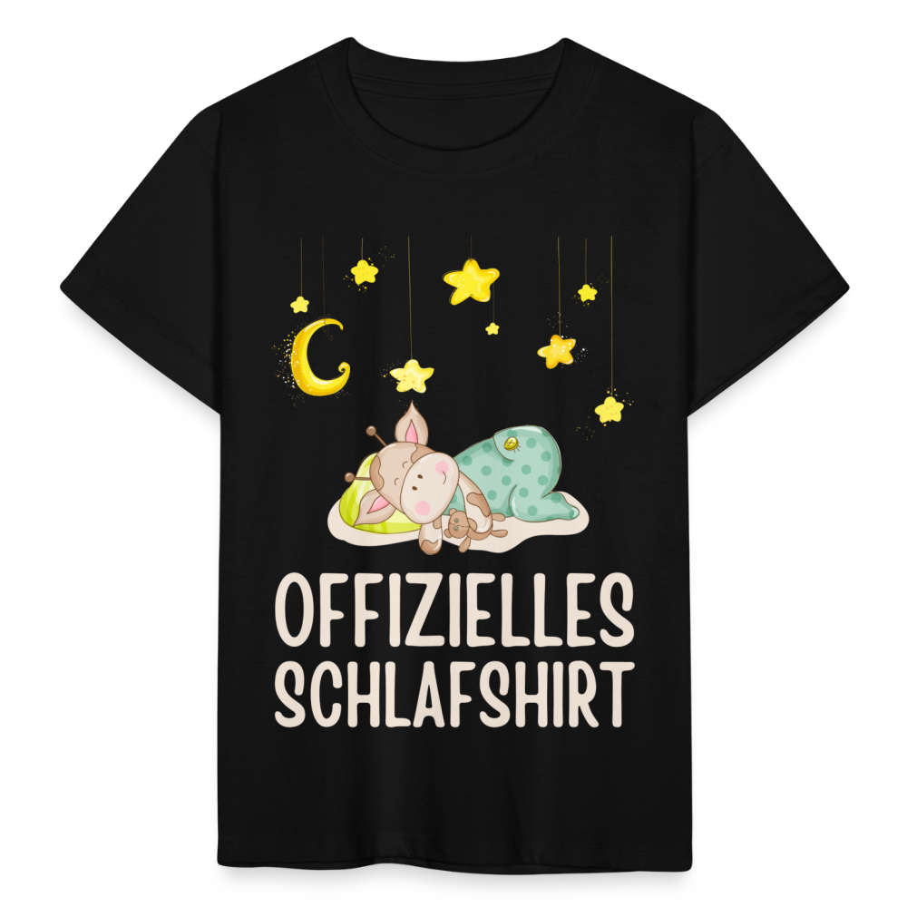 Kinder T-Shirt "Offizielles Schlafshirt" (Giraffe) - Schwarz