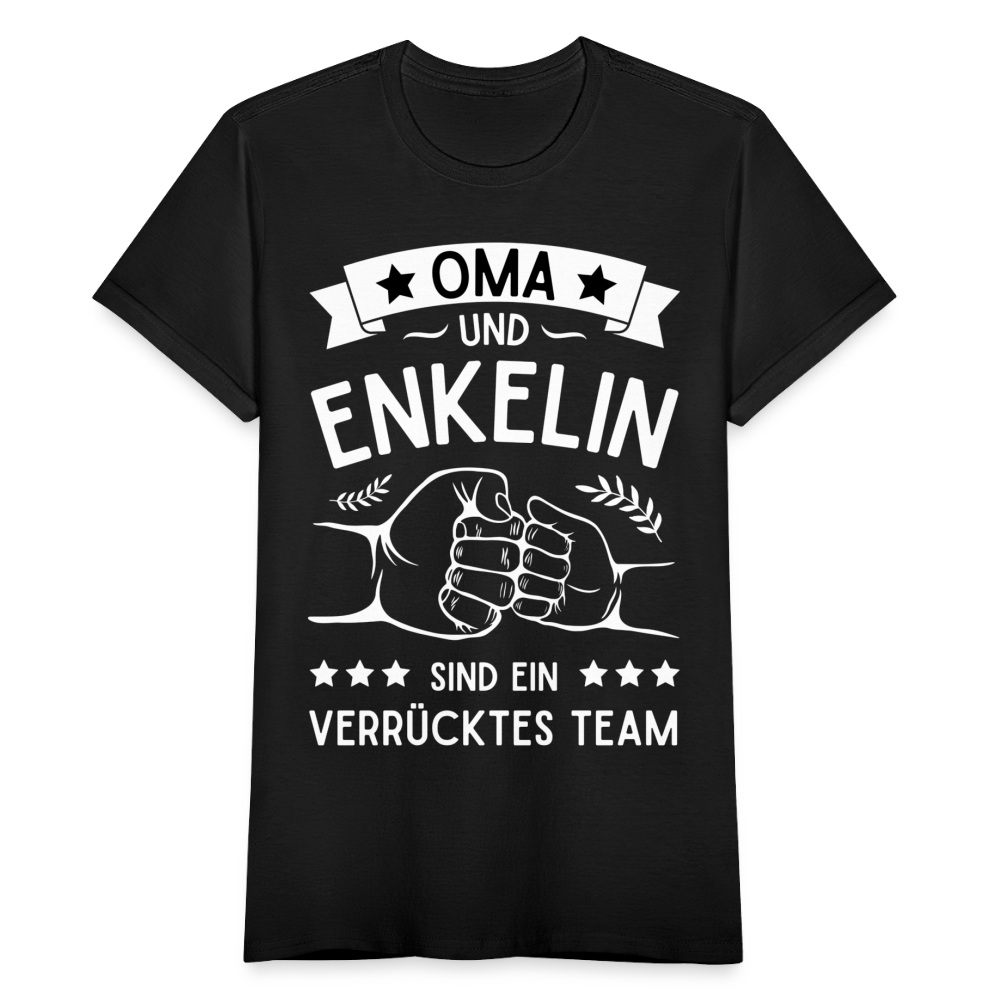 Frauen T-Shirt "Oma und Enkelin sind ein verrücktes Team" - Schwarz