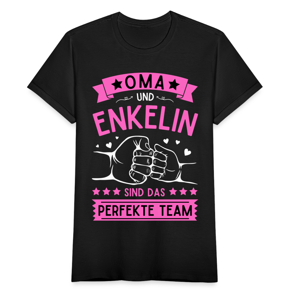 Frauen T-Shirt "Oma und Enkelin sind das perfekte Team" - Schwarz