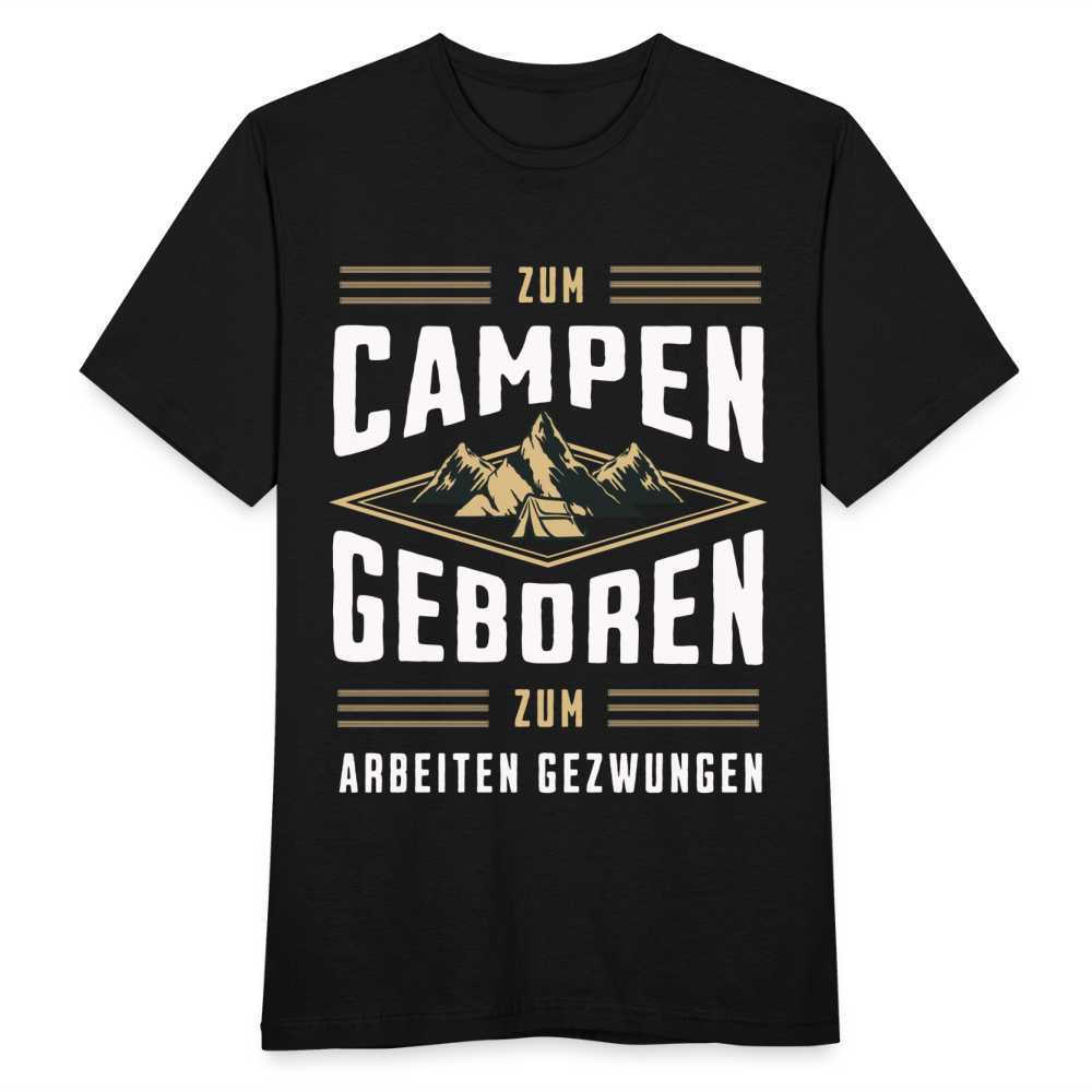 Männer T-Shirt "Zum Campen geboren" - Schwarz