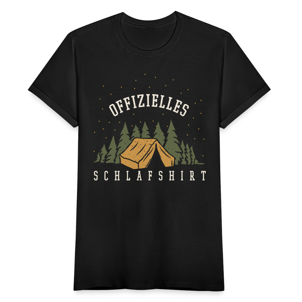Frauen T-Shirt "Offizielles Schlafshirt" (Fürs Campen) - Schwarz