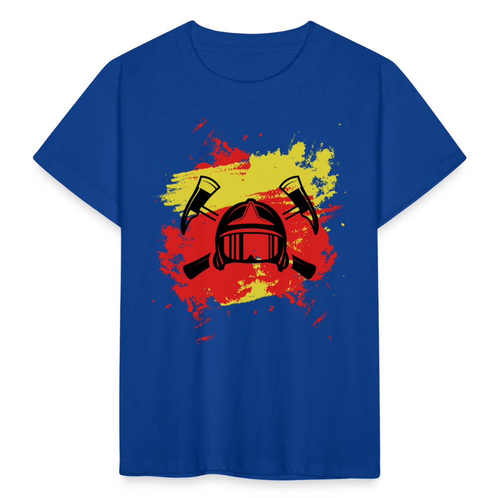 Kinder T-Shirt "Cooles Feuerwehrhelm Design" - Royalblau