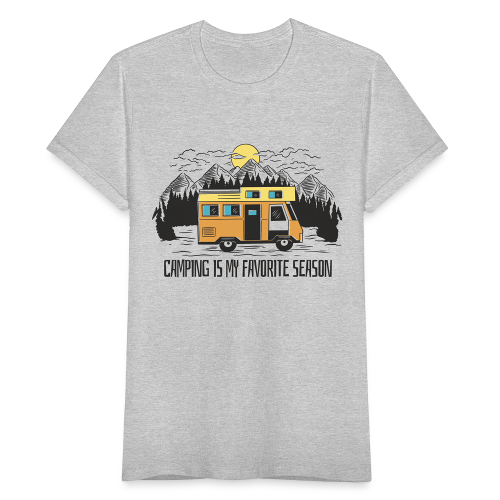 Frauen T-Shirt "Camping is my favorite season" - Grau meliert