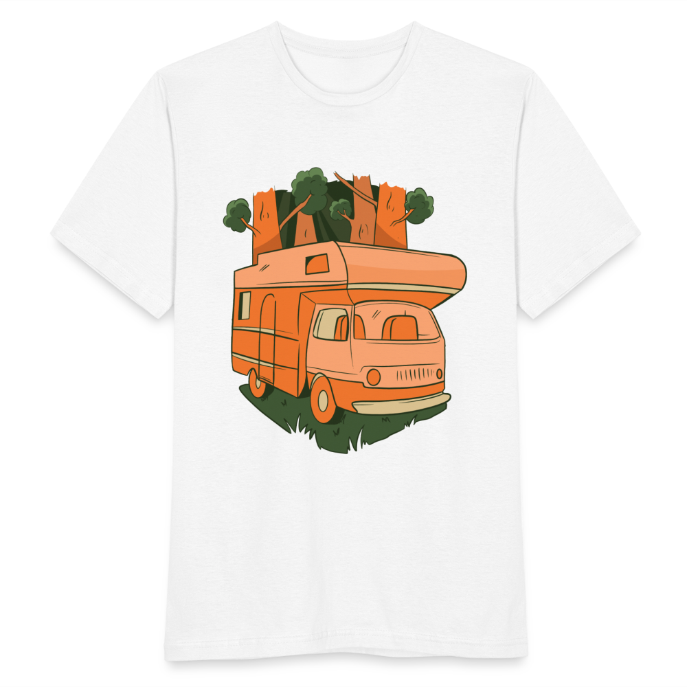 Männer T-Shirt "Wohnmobil im Wald" - weiß