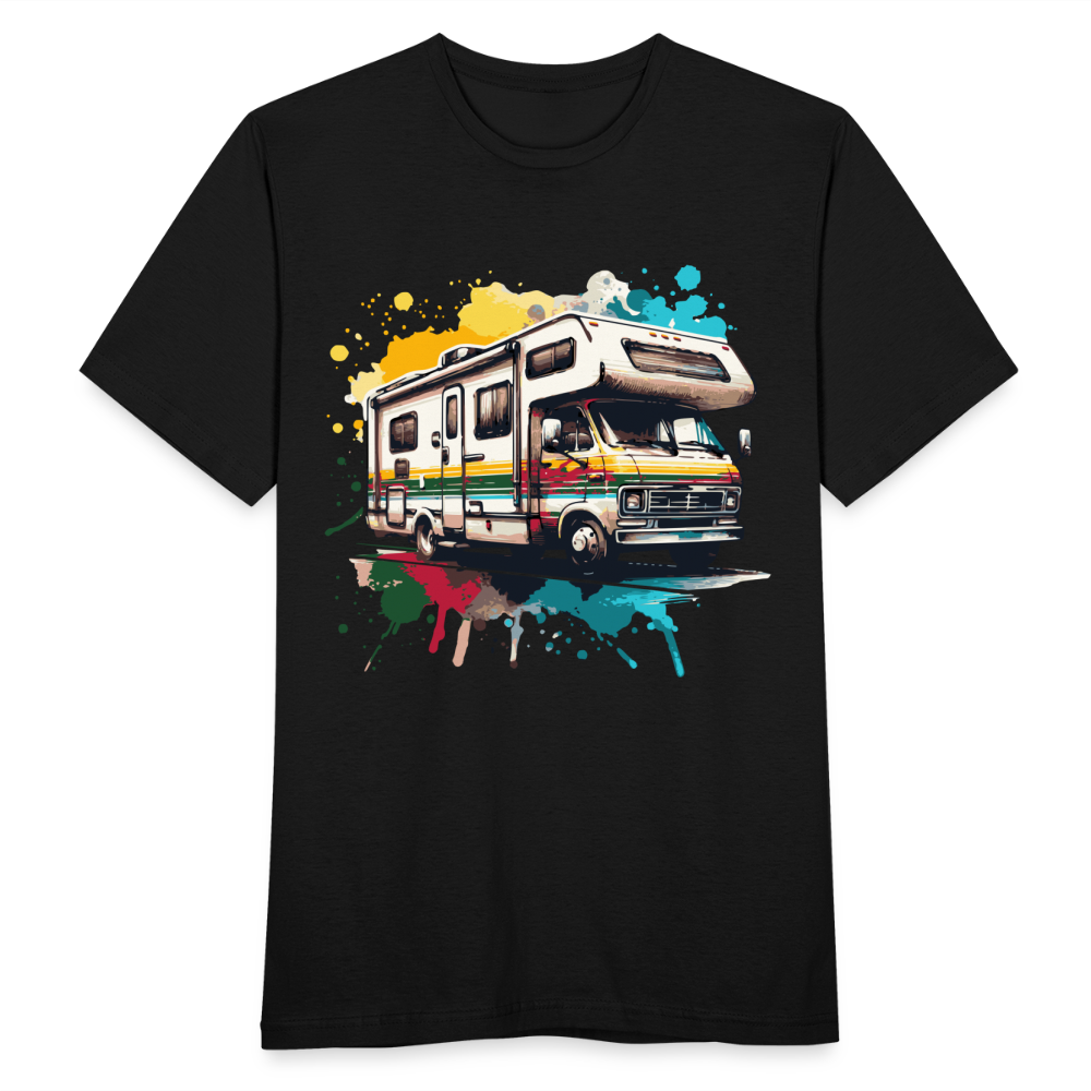 Männer T-Shirt "Wohnmobil im Wasserfarben Style" - Schwarz