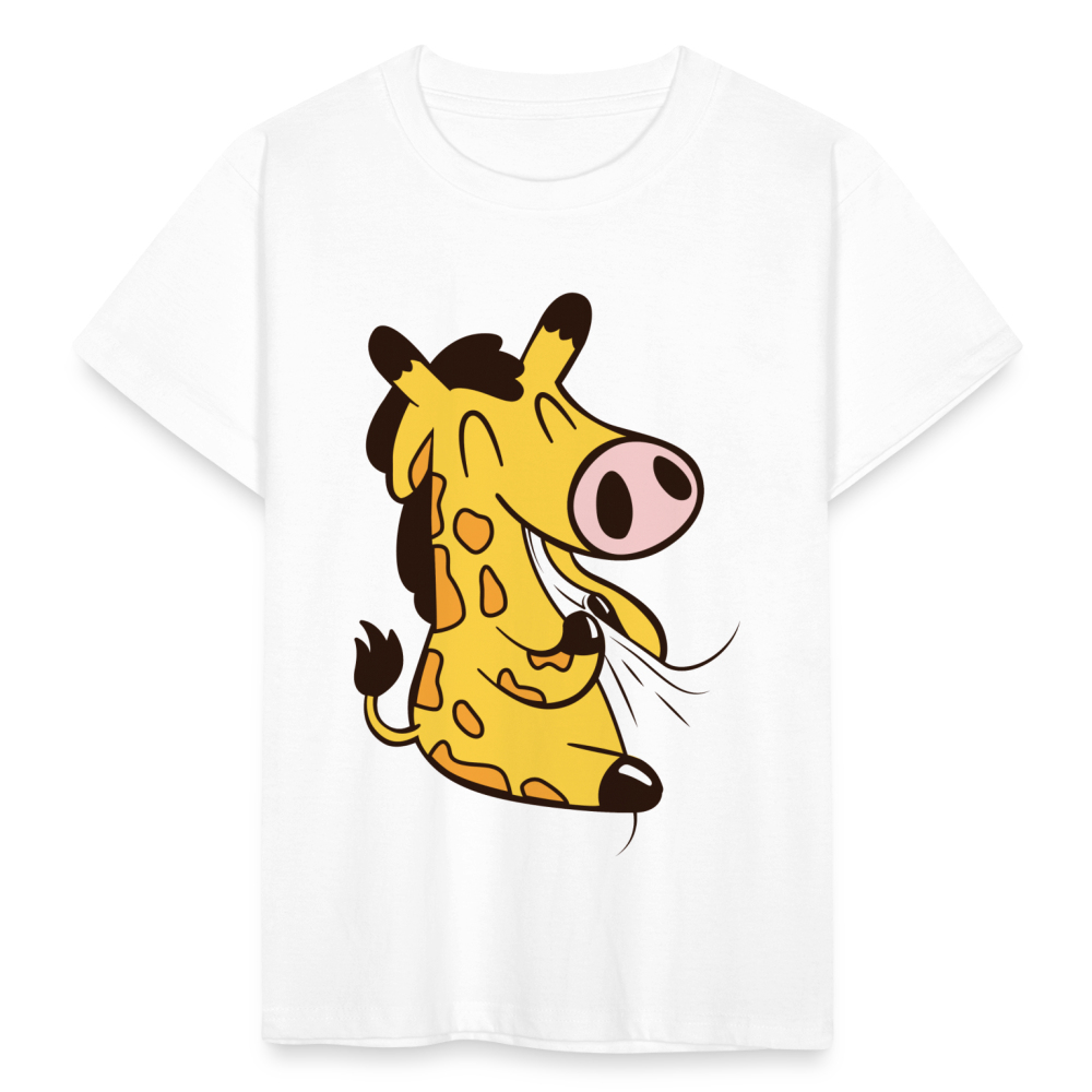 Kinder T-Shirt "Niedliche lustige Giraffe" - weiß