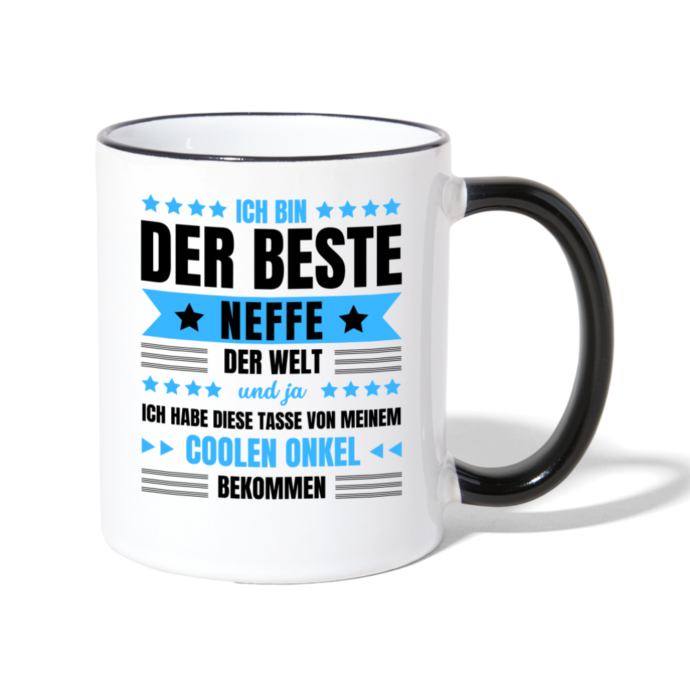 Tasse "Ich bin der beste Neffe der Welt" (von Onkel) - Weiß/Schwarz