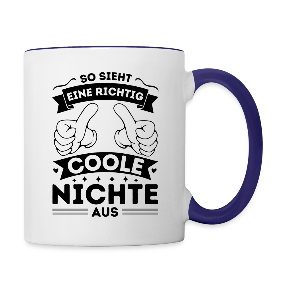Tasse "So sieht eine richtig coole Nichte aus" - Weiß/Kobaltblau
