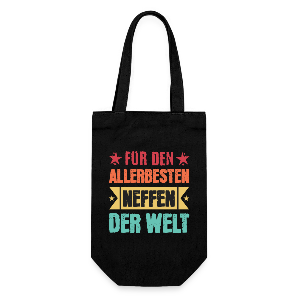 Geschenkbeutel für Flaschen "Für den allerbesten Neffen der Welt" - Schwarz