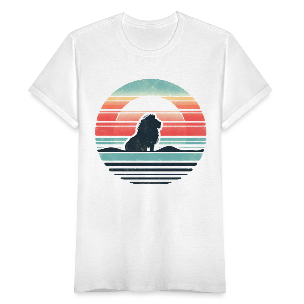 Frauen T-Shirt "Löwe Retro-Motiv" - weiß