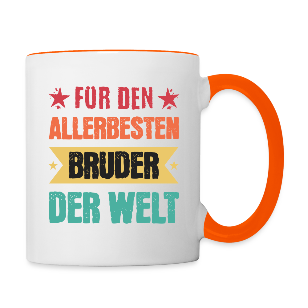 Tasse "Für den allerbesten Bruder der Welt" - Weiß/Orange