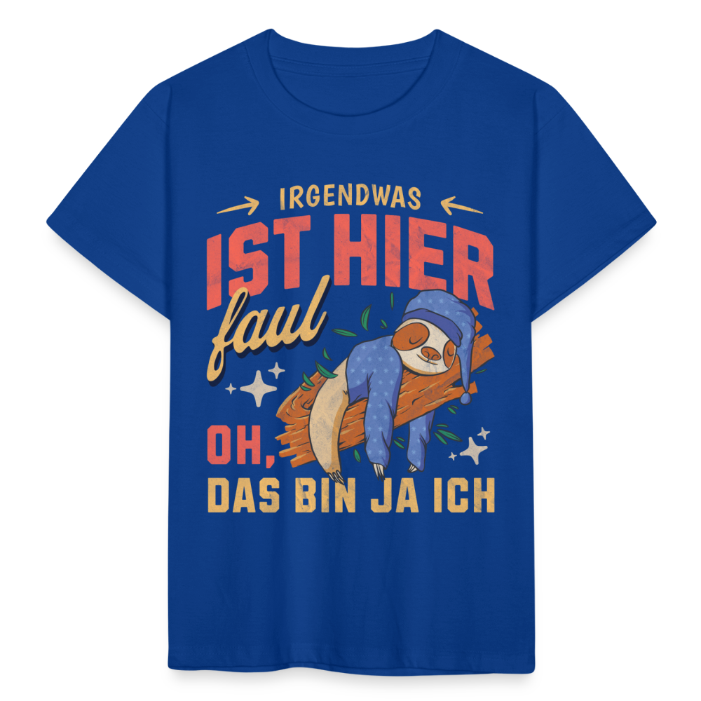 Kinder T-Shirt "Irgendwas ist hier faul. Oh, das bin ja ich" - Royalblau