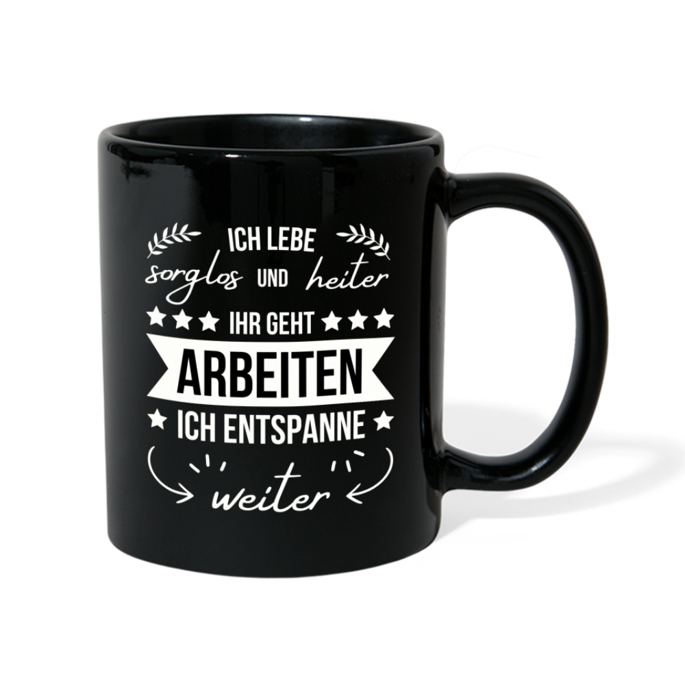 Tasse "Ich entspanne weiter" - Schwarz
