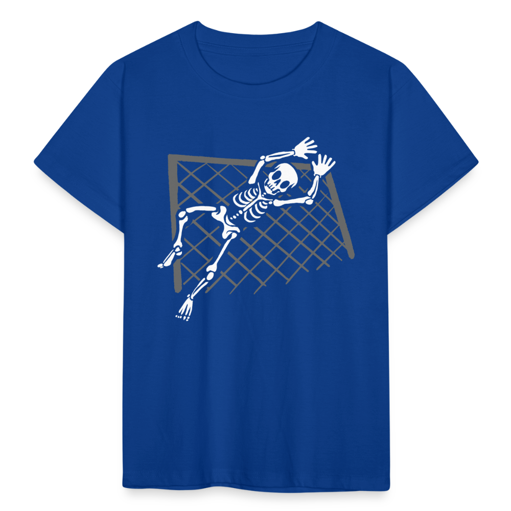 Kinder T-Shirt "Torwart Skelett" - Royalblau