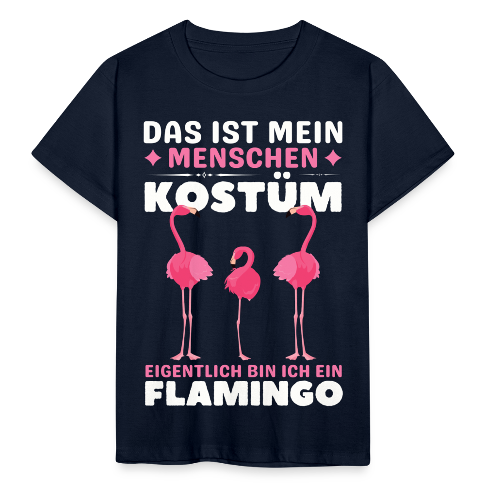Kinder T-Shirt "Das ist mein Menschen Kostüm, eigentlich bin ich ein Flamingo" - Navy