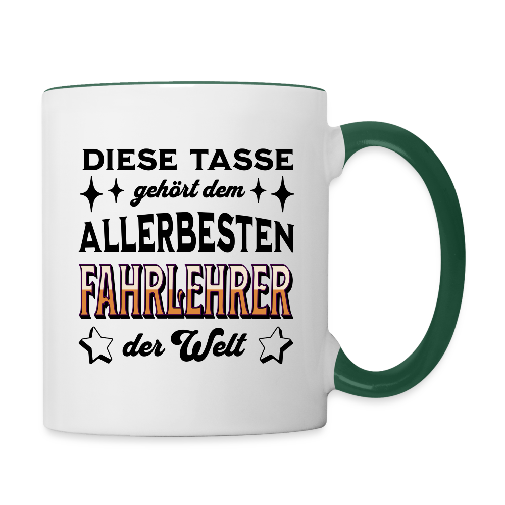 Tasse "Diese Tasse gehört dem allerbesten Fahrlehrer der Welt" - Weiß/Dunkelgrün