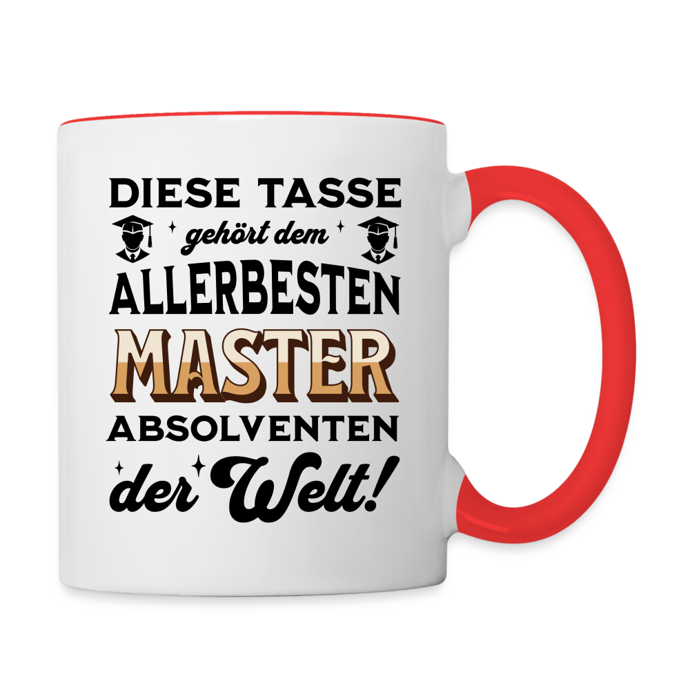 Tasse "Diese Tasse gehört dem allerbesten Master-Absolventen der Welt" - Weiß/Rot