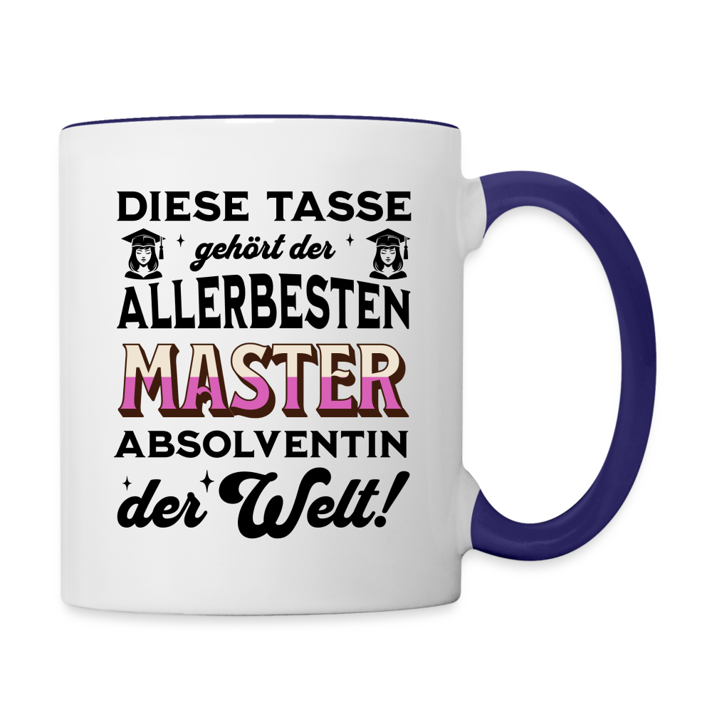 Tasse "Diese Tasse gehört der allerbesten Master-Absolventin der Welt" - Weiß/Kobaltblau