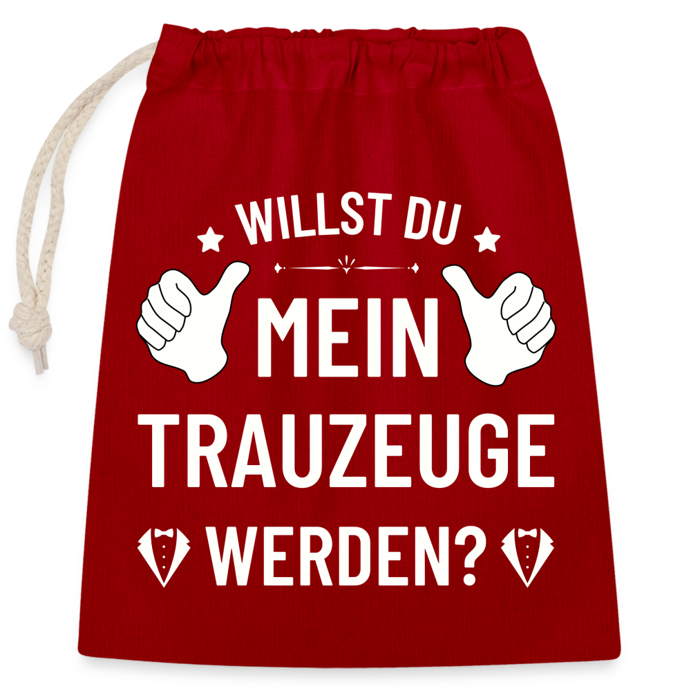 Verschließbarer Geschenkbeutel "Willst du mein Trauzeuge werden?" - Rot