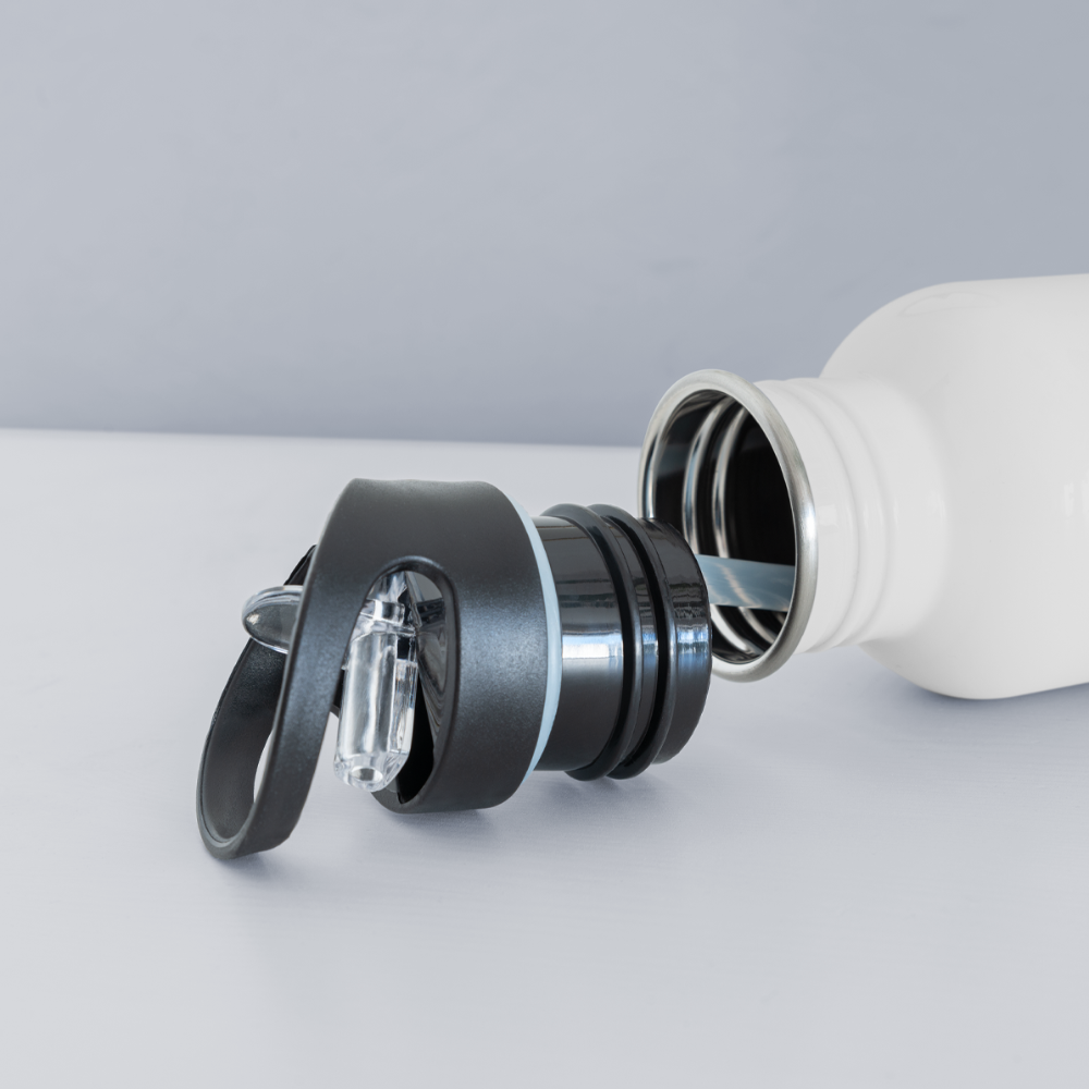 Trinkflasche "Lieber Sohn, wir haben versucht für dich das beste Geschenk zum Master zu finden..." - weiß