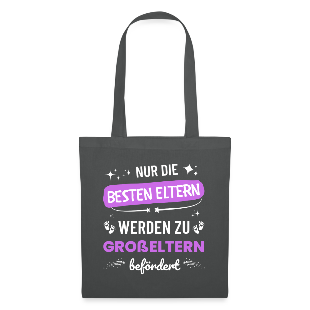Stoffbeutel "Nur die besten Eltern werden zu Großeltern befördert" - Graphite