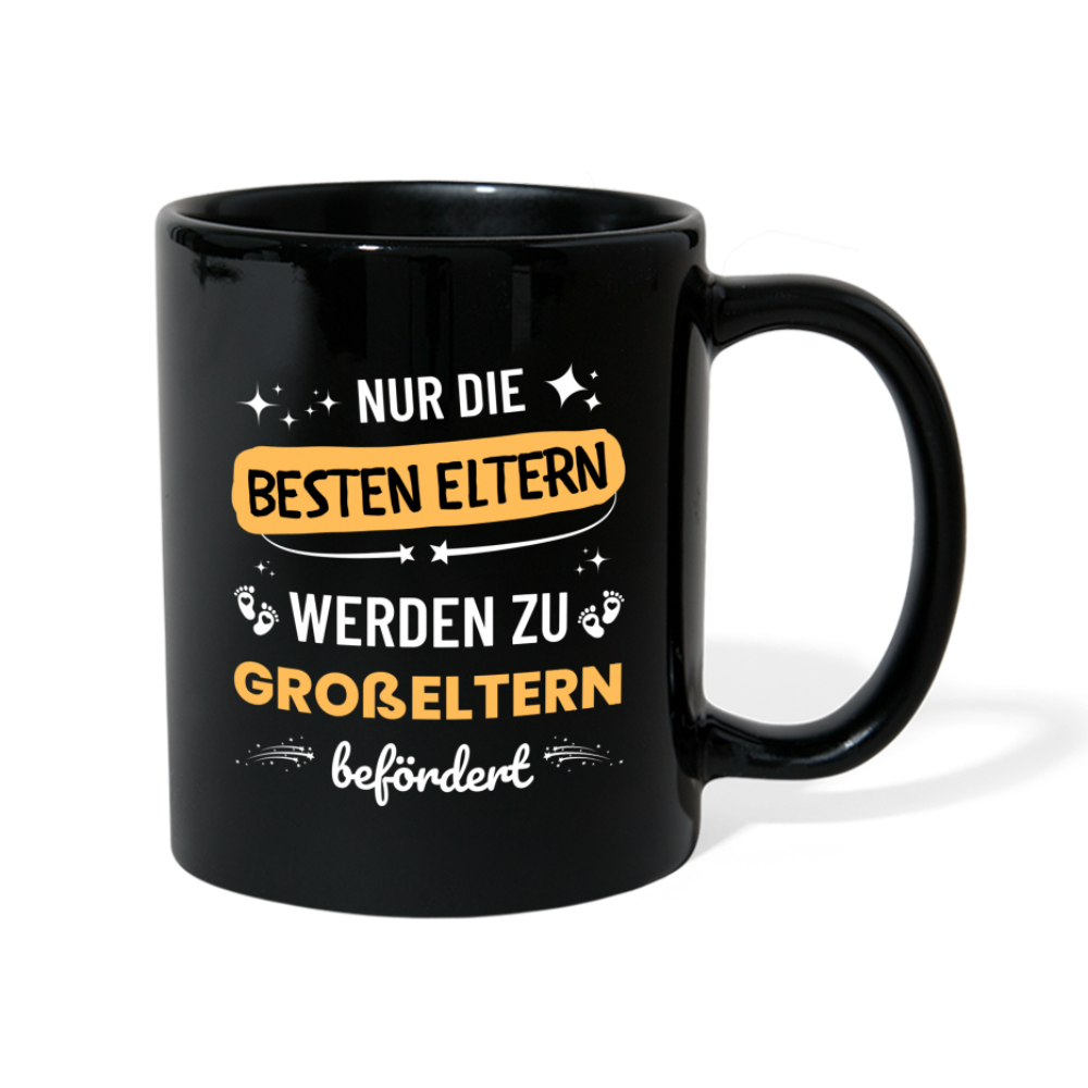 Tasse "Nur die besten Eltern werden zu Großeltern befördert" - Schwarz