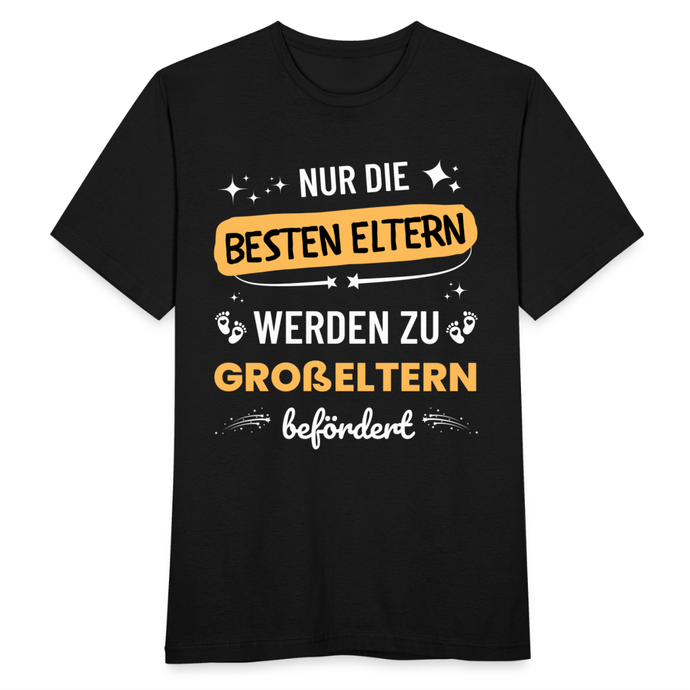 Männer T-Shirt "Nur die besten Eltern werden zu Großeltern befördert" - Schwarz