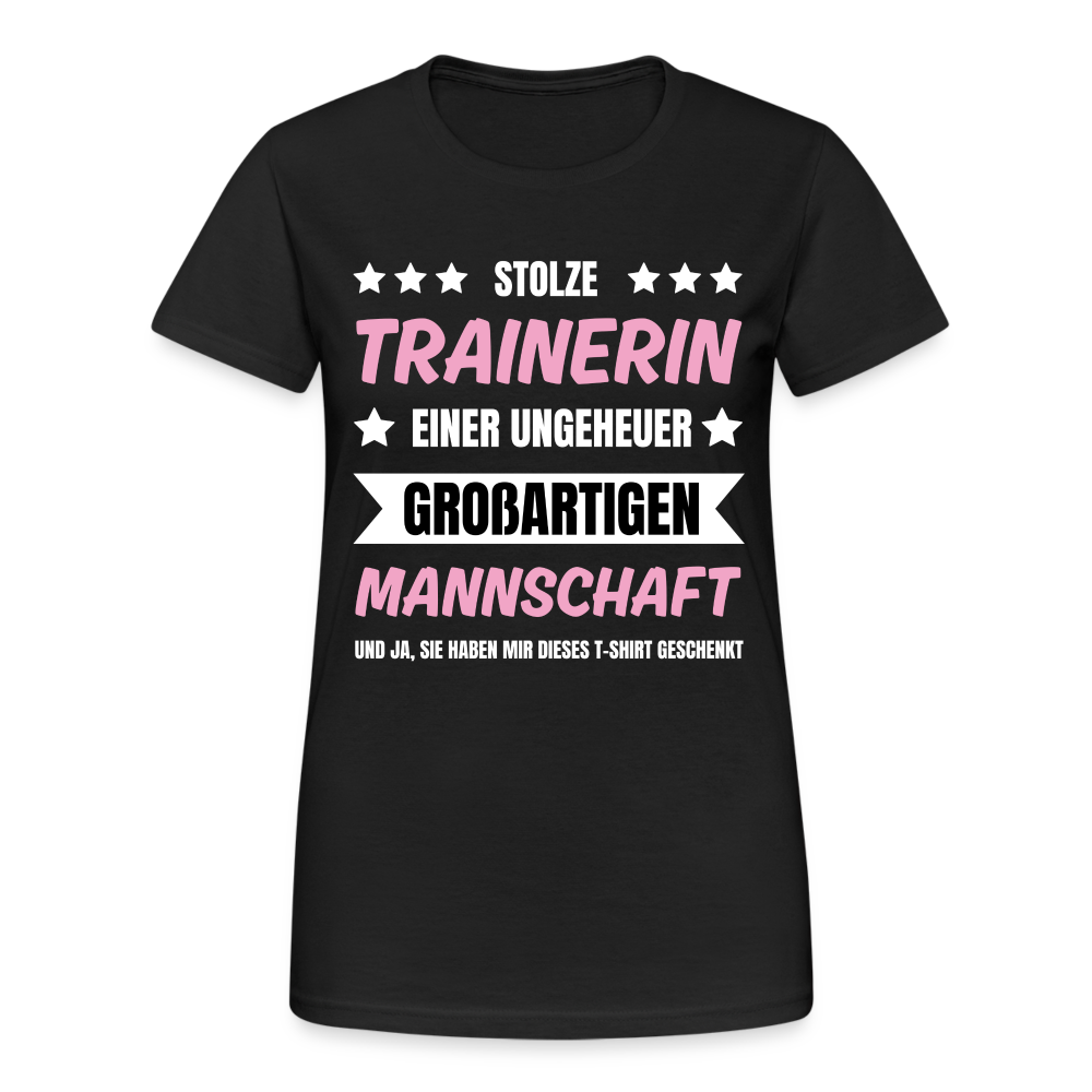 Frauen T-Shirt "Stolze Trainerin einer großartigen Mannschaft" - Schwarz