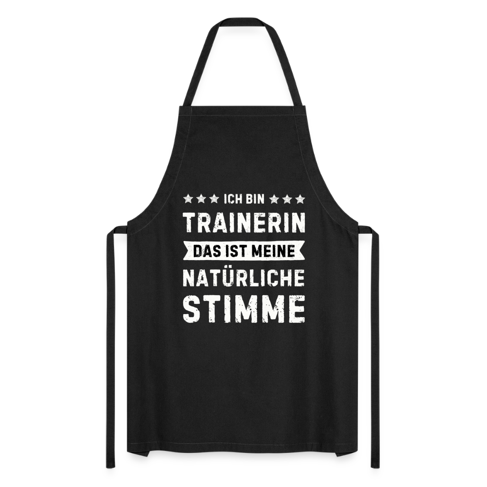 Kochschürze "Ich bin Trainerin - Das ist meine natürliche Stimme" - Schwarz