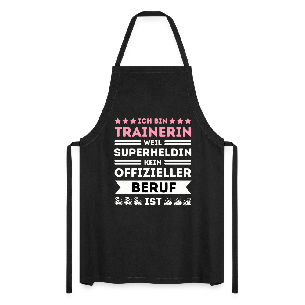Kochschürze "Ich bin Trainerin, weil Superheldin kein offizieller Beruf ist" - Schwarz