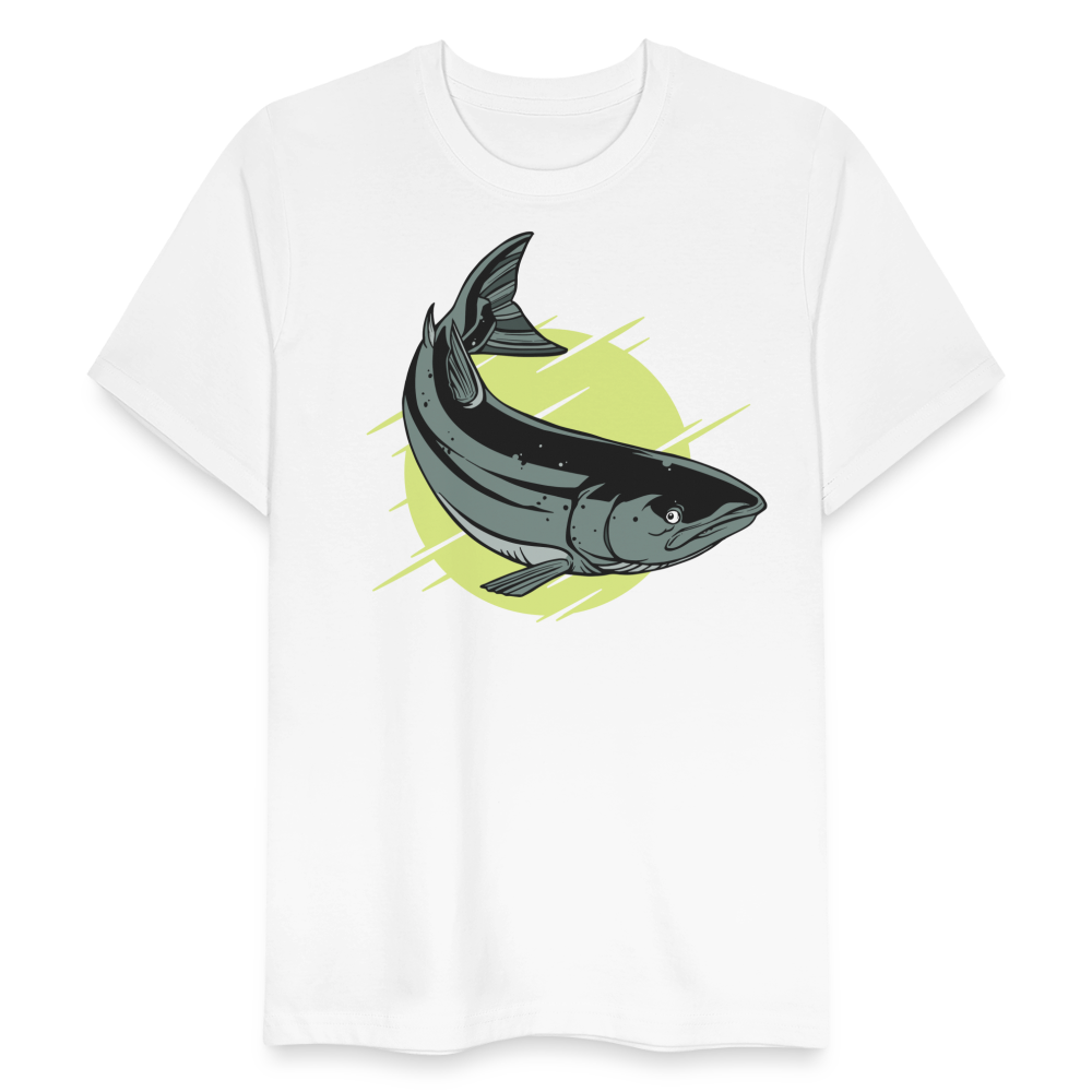 Männer Bio T-Shirt "Atlantischer Lachs" - weiß