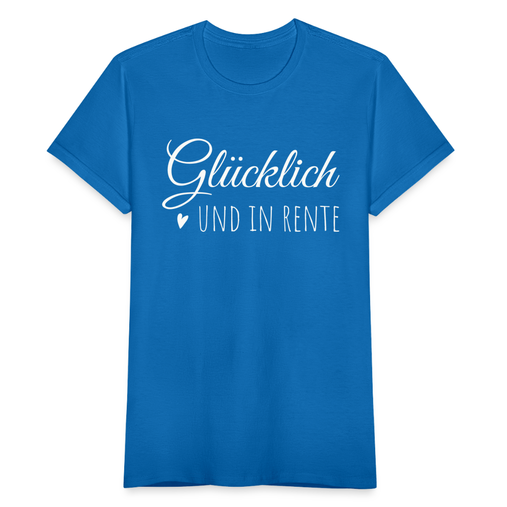 Frauen T-Shirt "Glücklich und in Rente" - Royalblau
