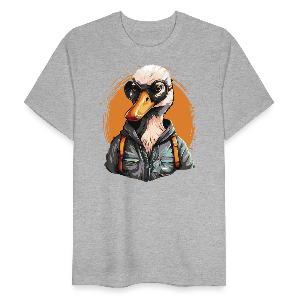 Frauen Bio-T-Shirt "Coole Gans" - Grau meliert