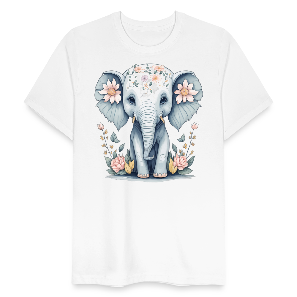 Frauen Bio-T-Shirt "Niedlicher Elefant im Wasserfarben-Stil" - weiß