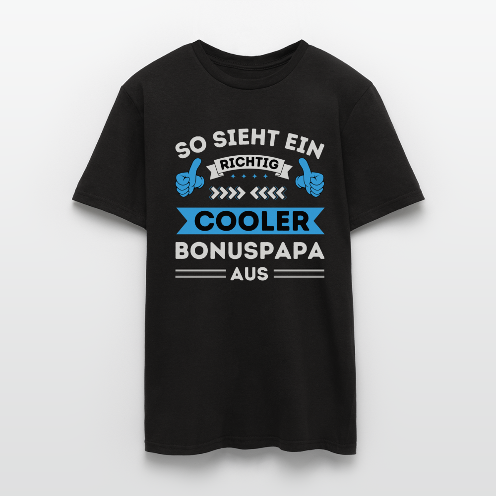 Männer T-Shirt "So sieht ein richtig cooler Bonuspapa aus" - Schwarz