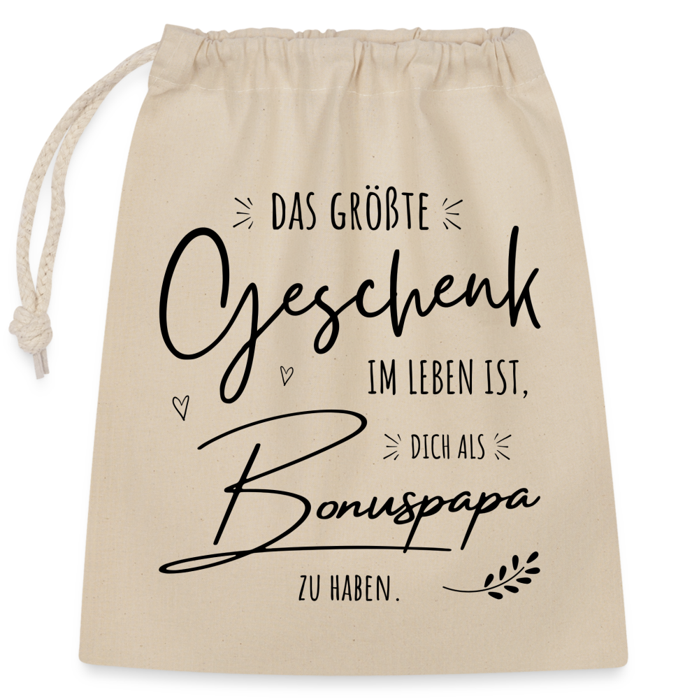 Verschließbarer Geschenkbeutel "Das größte Geschenk im Leben ist, dich als Bonuspapa zu haben" - Natur
