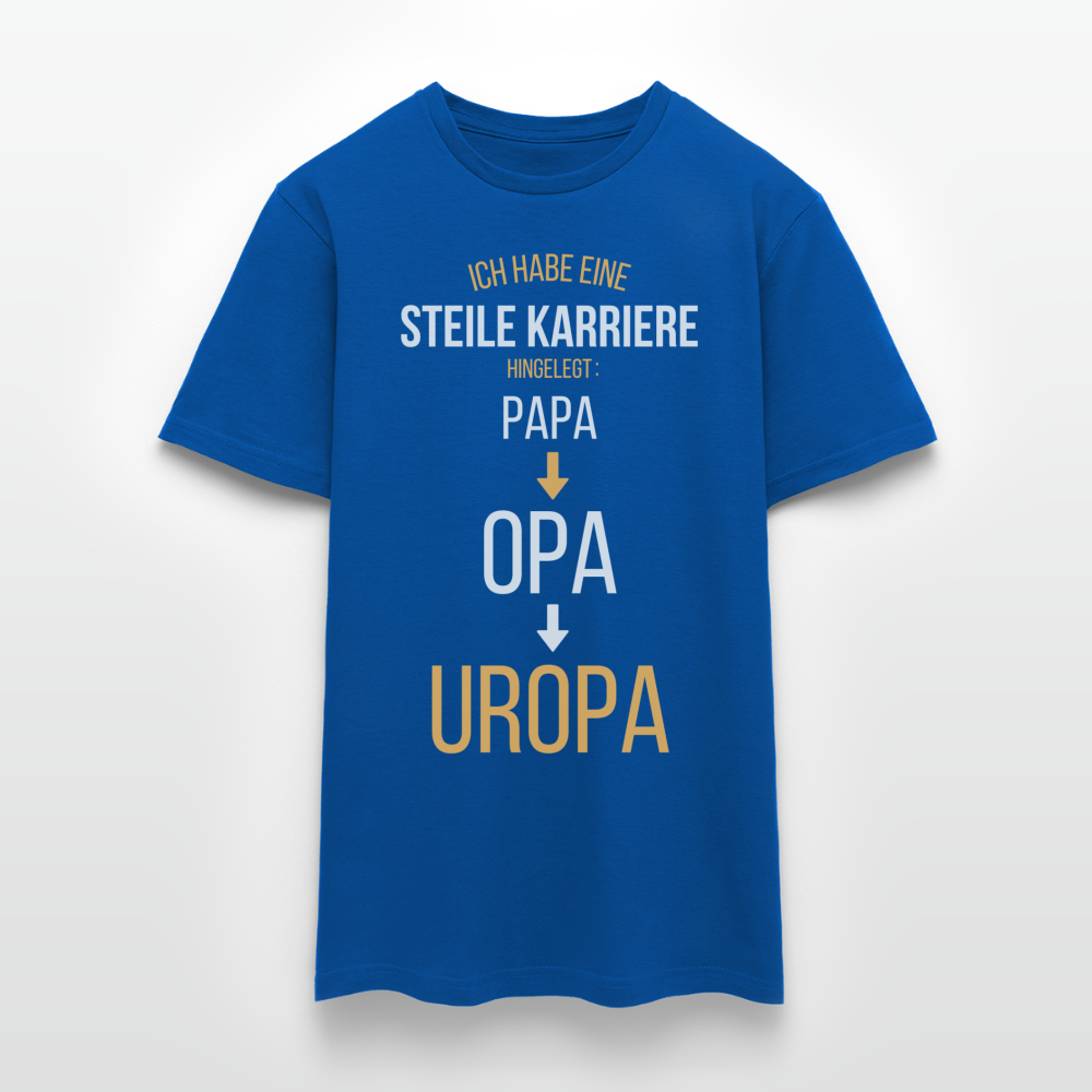 Männer T-Shirt "Steile Karriere hingelegt: Papa, Opa, Uropa" - Royalblau