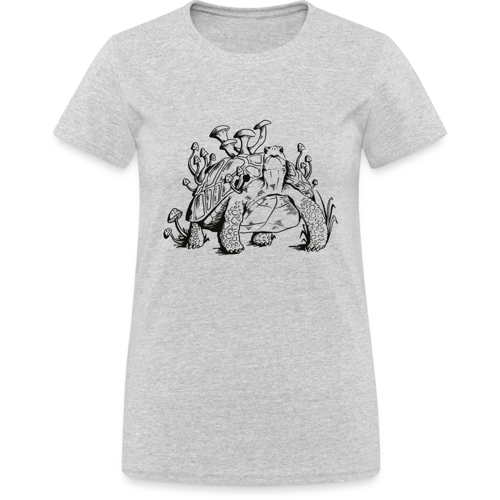 Frauen T-Shirt "Schildkröten Pilzmotiv" - Grau meliert
