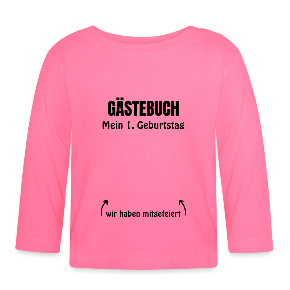 Baby Langarmshirt "Gästebuch 1. Geburtstag" - Azalea