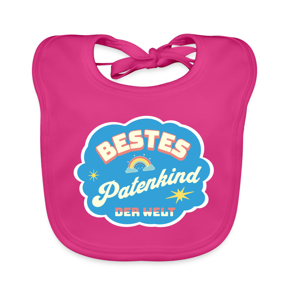 Baby Bio-Lätzchen "Bestes Patenkind der Welt" - Fuchsia