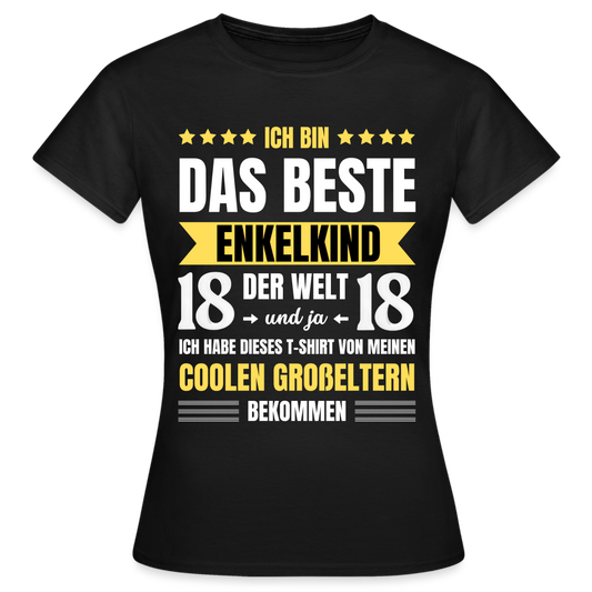 Frauen T-Shirt "Das beste Enkelkind" (von Oma und Opa) - Schwarz