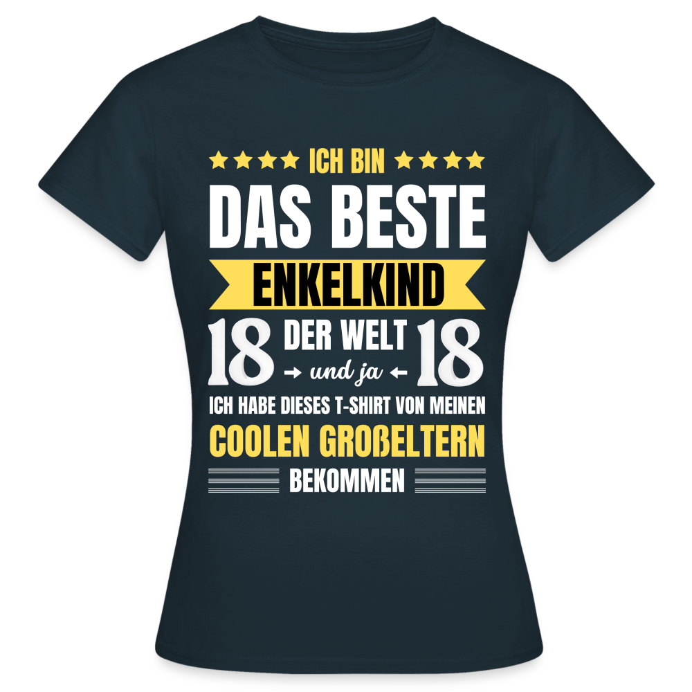 Frauen T-Shirt "Das beste Enkelkind" (von Oma und Opa) - Navy